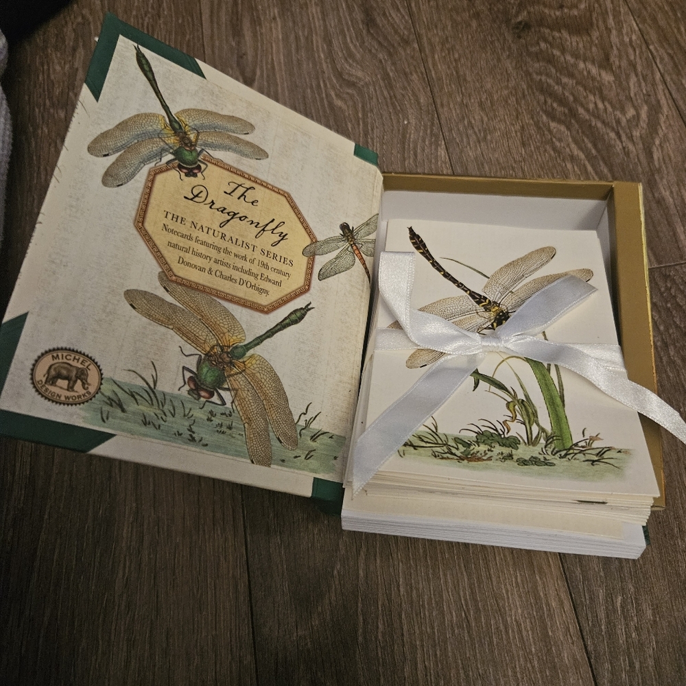 Dragonfly Book Box Note Cards - Picture 3 of 4